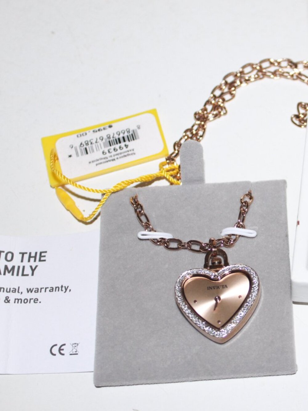 NWT Invicta Mini Angel Women's heart watch necklace. Super Cute
